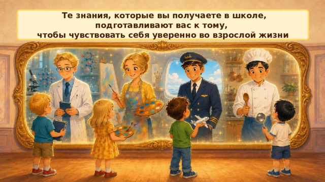  Те знания, которые вы получаете в школе, подготавливают вас к тому, чтобы чувствовать себя уверенно во взрослой жизни 