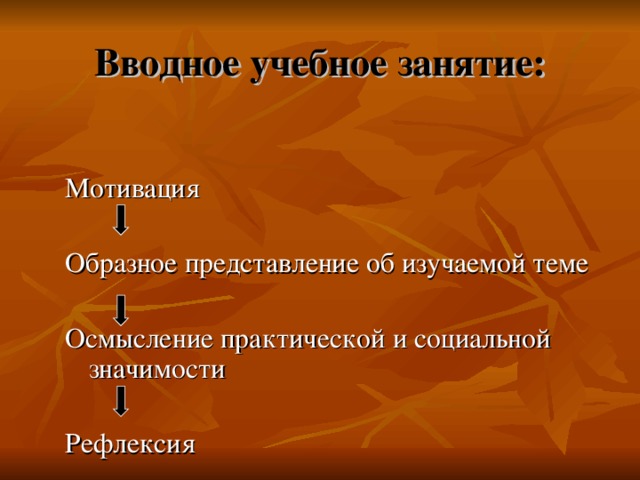 Вводное учебное занятие: 