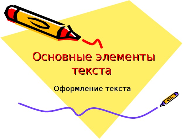 Основные элементы текста 