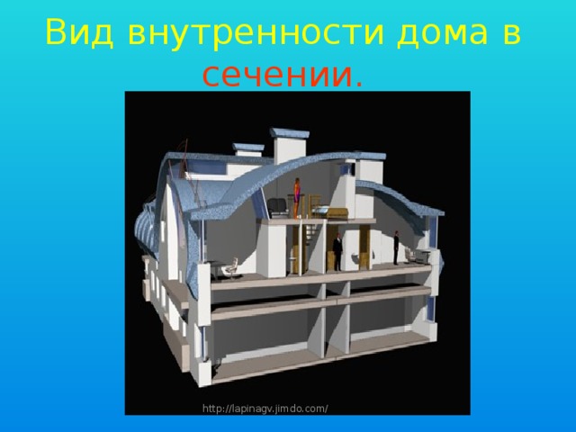 Вид внутренности дома в сечении.   http://lapinagv.jimdo.com/ 