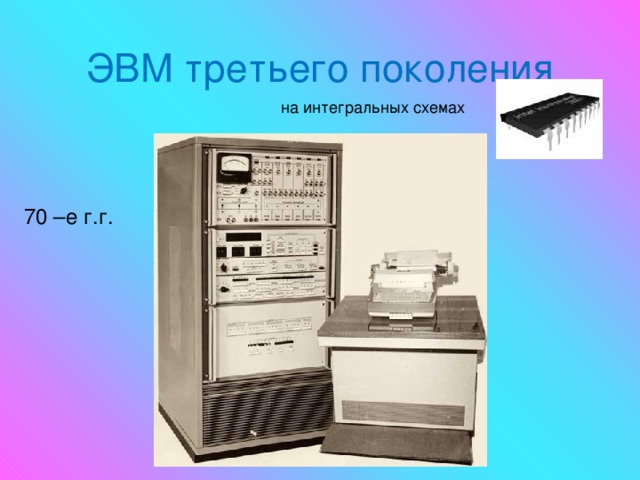 ЭВМ третьего поколения на интегральных схемах 70 –е г.г. 