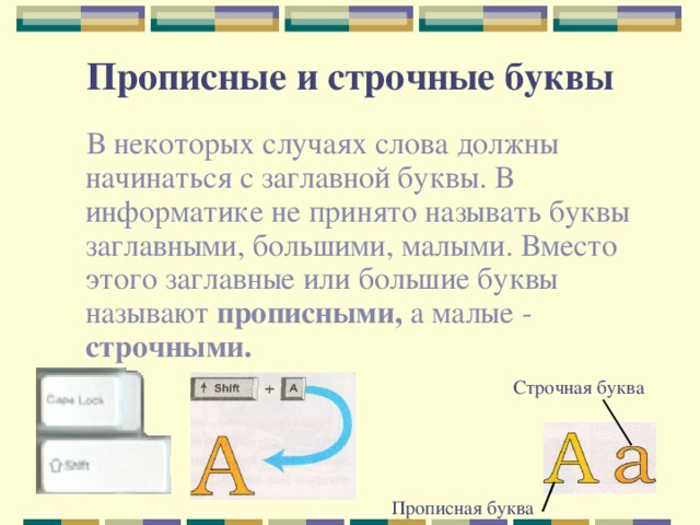 Прописные и строчные буквы   прописными, строчными. Строчная буква Прописная буква 