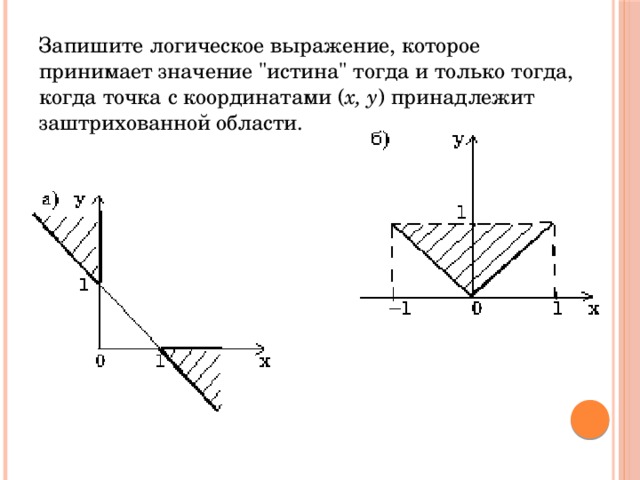 Запишите логическое выражение, которое принимает значение 