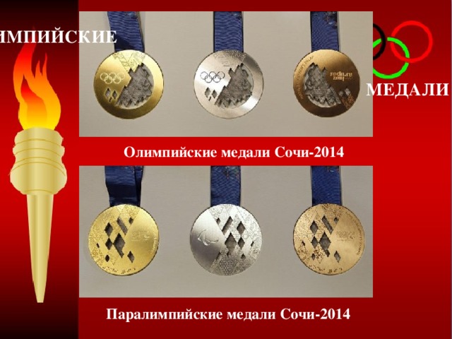 ОЛИМПИЙСКИЕ  МЕДАЛИ Олимпийские медали Сочи-2014 Паралимпийские медали Сочи-2014 
