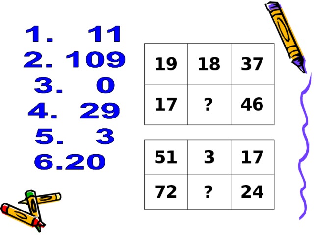  19  18  17  37  ?  46  51  72  3  17  ?  24 