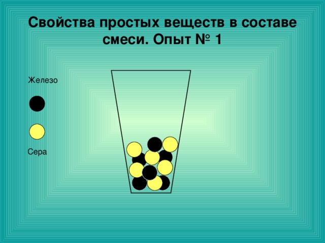 Свойства простых веществ в составе смеси. Опыт № 1 