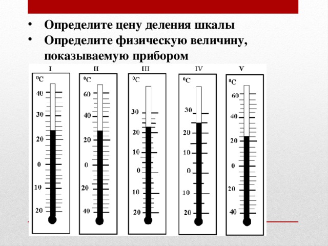 Определите цену деления шкалы Определите физическую величину, показываемую прибором    