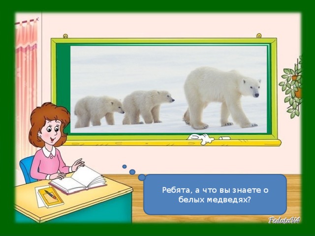 Ребята, а что вы знаете о белых медведях? 