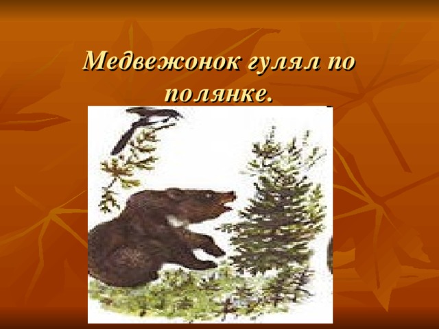Медвежонок гулял по полянке. 