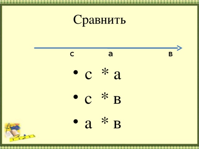 Сравнить  с а в с * а с * в а * в 