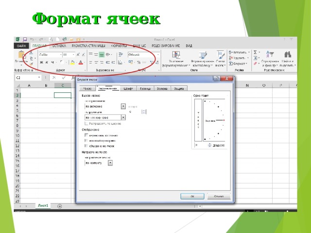 Формат ячеек 