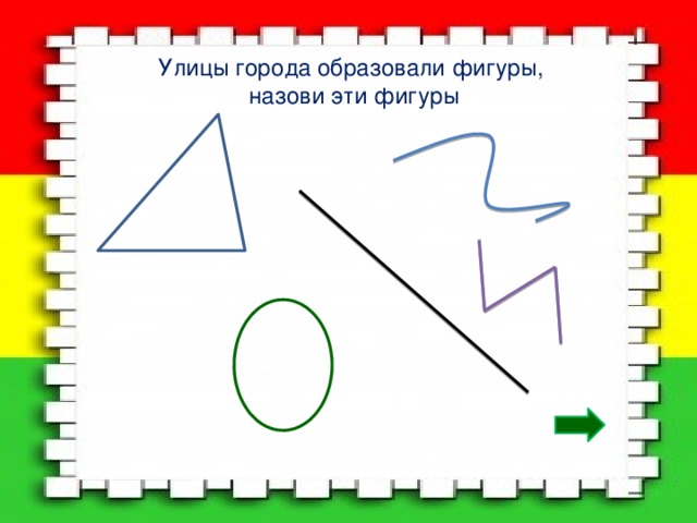 Улицы города образовали фигуры, назови эти фигуры 