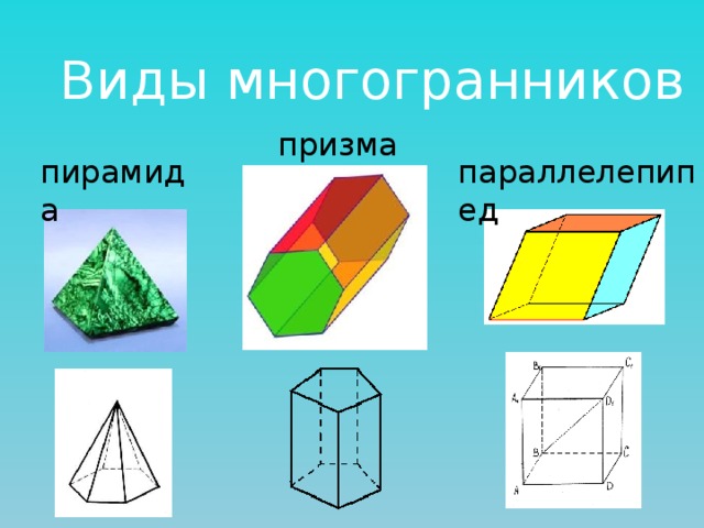 Виды многогранников призма пирамида параллелепипед 