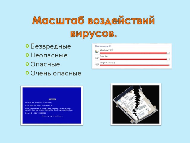 Безвредные Неопасные Опасные Очень опасные  
