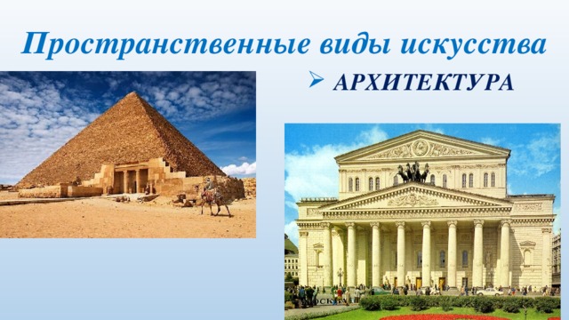 Пространственные виды искусства  АРХИТЕКТУРА 