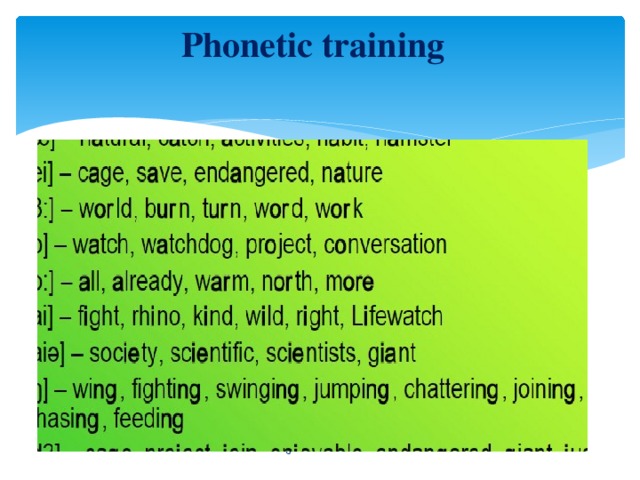Phonetic training  