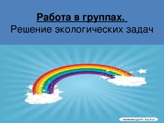 Работа в группах.  Решение экологических задач 