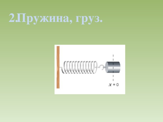 Пружина, груз.    