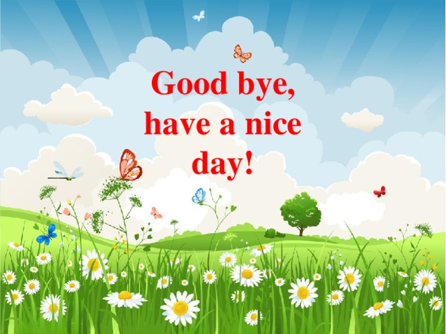 Good bye, have a nice day! Good bye, have a nice day! 