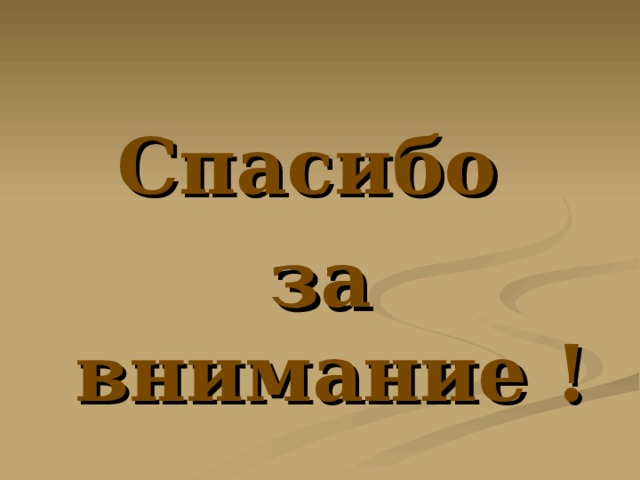 Спасибо за внимание ! 