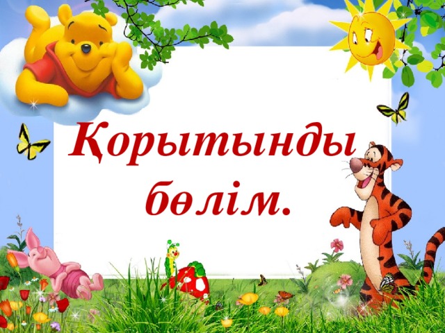Қорытынды бөлім.   