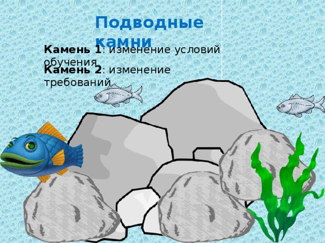 Подводные камни Камень 1 : изменение условий обучения Камень 2 : изменение требований. 