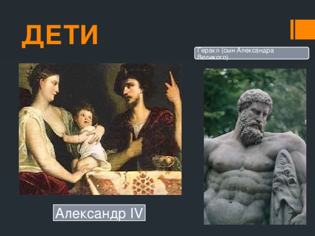 ДЕТИ Геракл (сын Александра Великого) Александр IV 