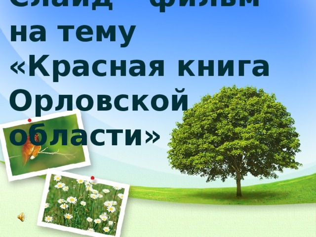 Слайд – фильм на тему «Красная книга Орловской области»  