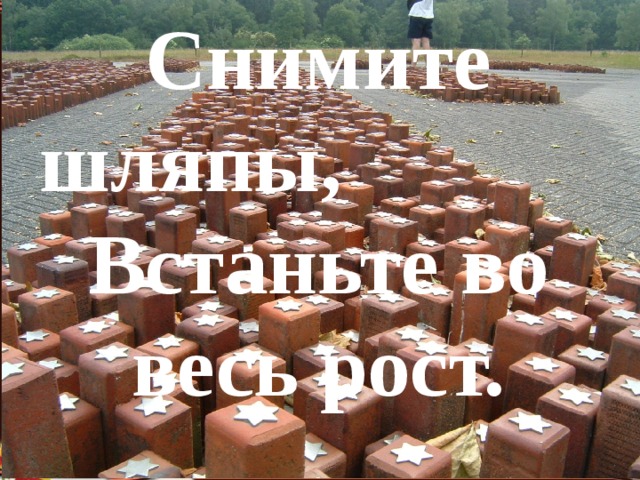 Снимите шляпы, Встаньте во весь рост. 