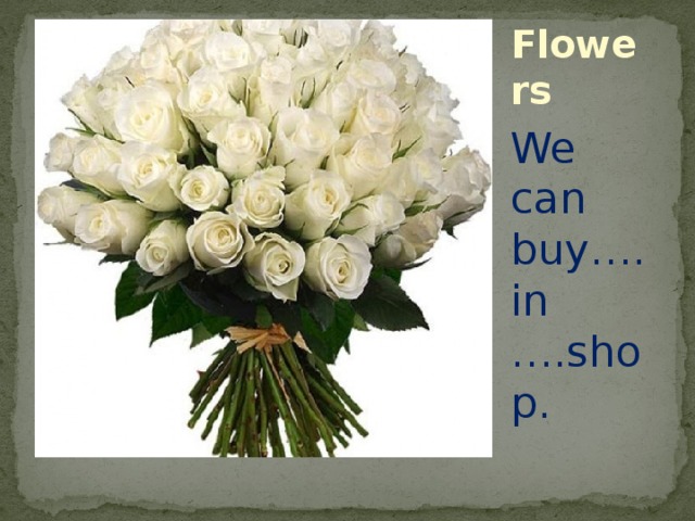 Flowers We can buy….in ….shop. 