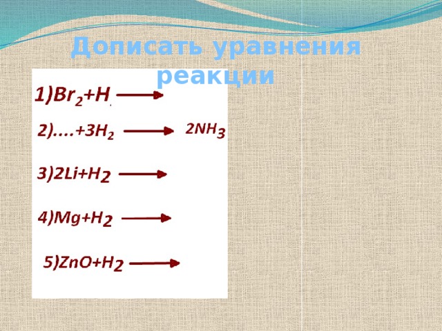 Дописать уравнения реакции 