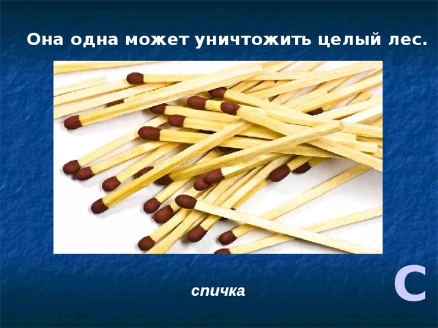 Она одна может уничтожить целый лес. С спичка 