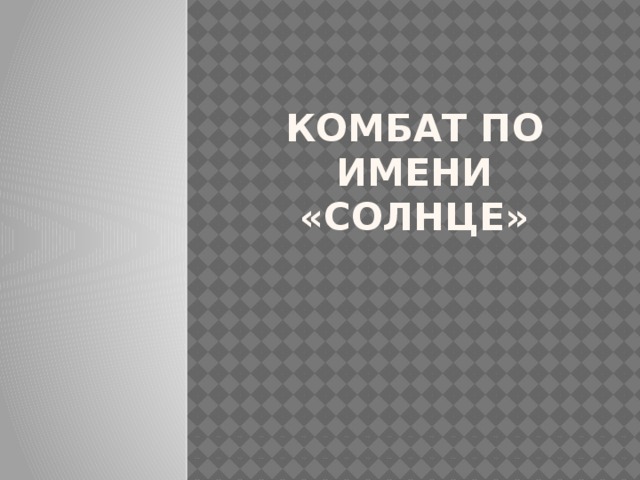 Комбат по имени «Солнце» 