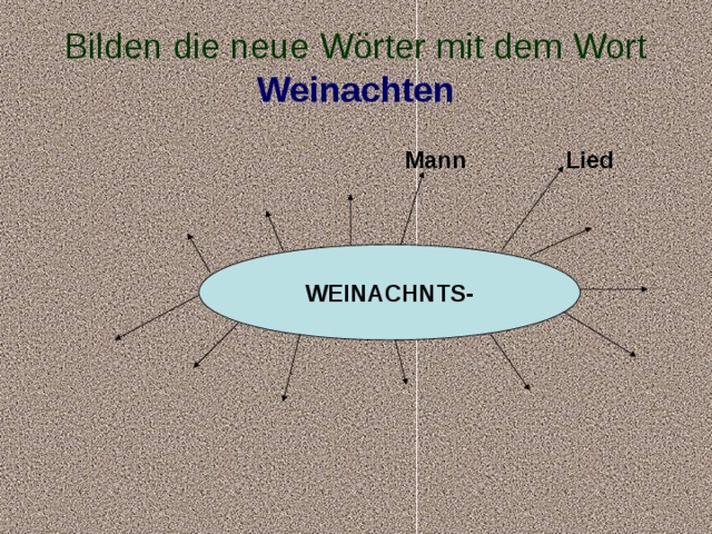 В ilden die neue Wörter mit dem Wort  Weinachten   Mann  Lied WEINACHNTS- 