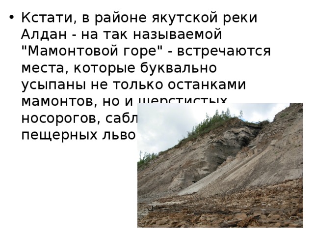 Кстати, в районе якутской реки Алдан - на так называемой 