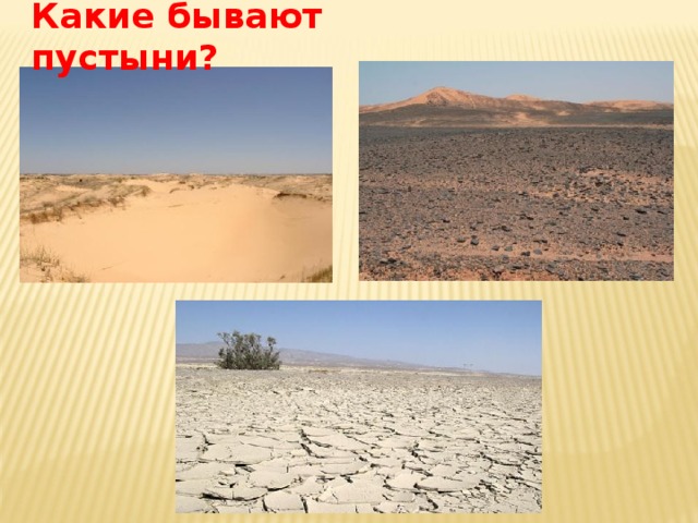 Какие бывают пустыни ? 