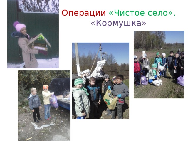 Операции  «Чистое село».  «Кормушка»  