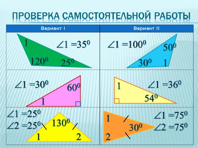 Вариант I Вариант II 