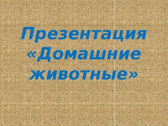Презентация «Домашние животные» 