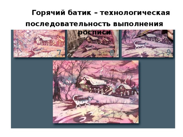 Горячий батик – технологическая последовательность выполнения росписи  