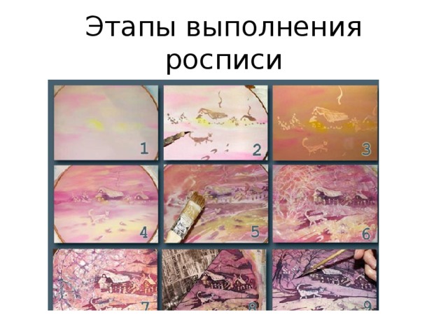 Этапы выполнения росписи 