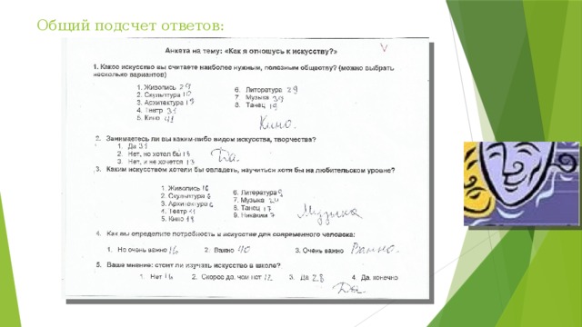 Общий подсчет ответов: 
