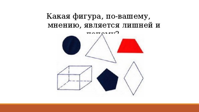 Какая фигура, по-вашему, мнению, является лишней и почему? 