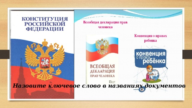 Назовите ключевое слово в названиях документов 
