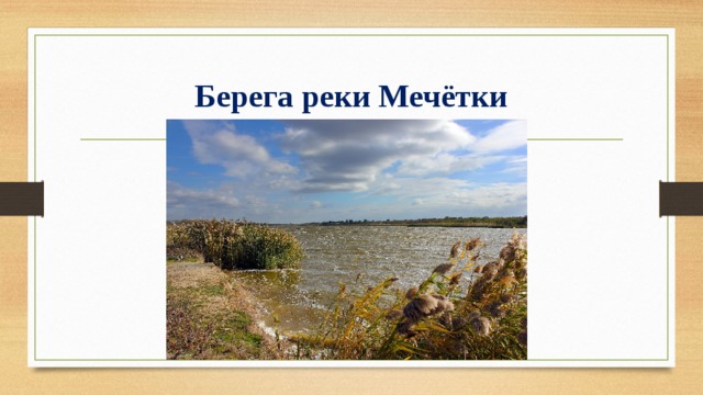 Берега реки Мечётки 