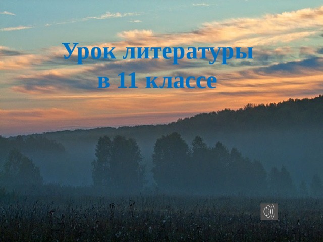 Урок литературы в 11 классе