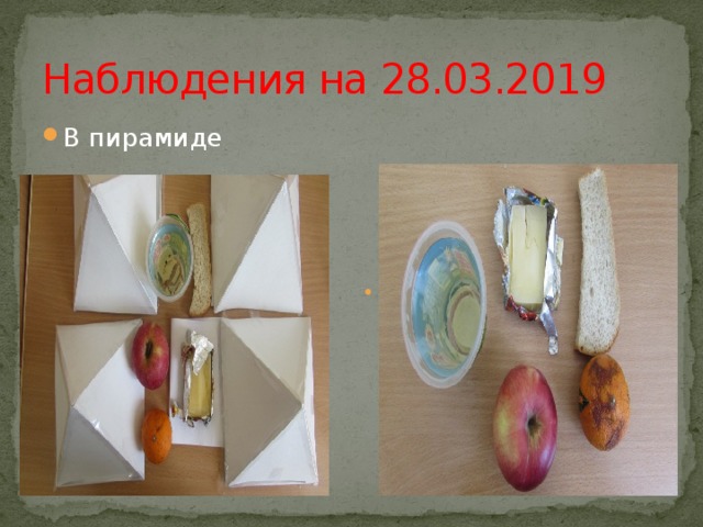 Наблюдения на 28.03.2019 В пирамиде Вне пирамиды 