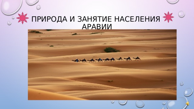 Природа и занятие населения  Аравии 