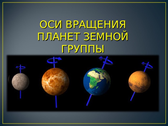 ОСИ ВРАЩЕНИЯ ПЛАНЕТ ЗЕМНОЙ ГРУППЫ 