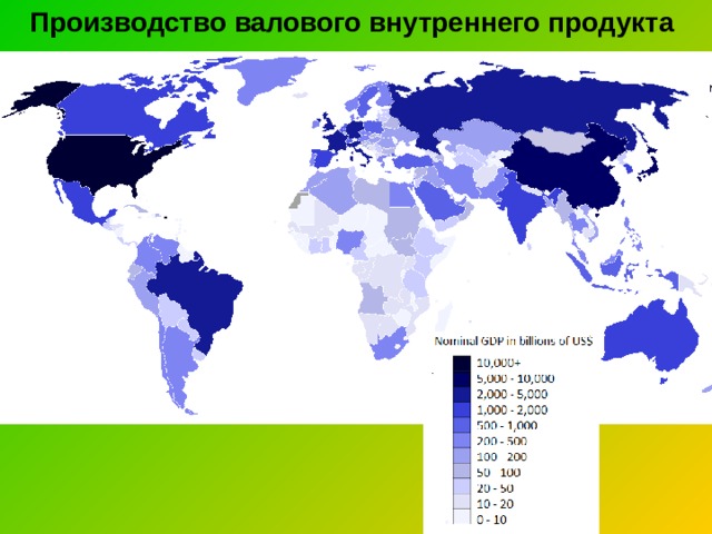 Производство валового внутреннего продукта  